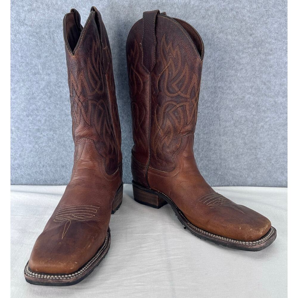 Circle G by Corral Women's sz 8.5 Embroidered Western Broad Square Toe Boot Tan - Picture 2 of 16